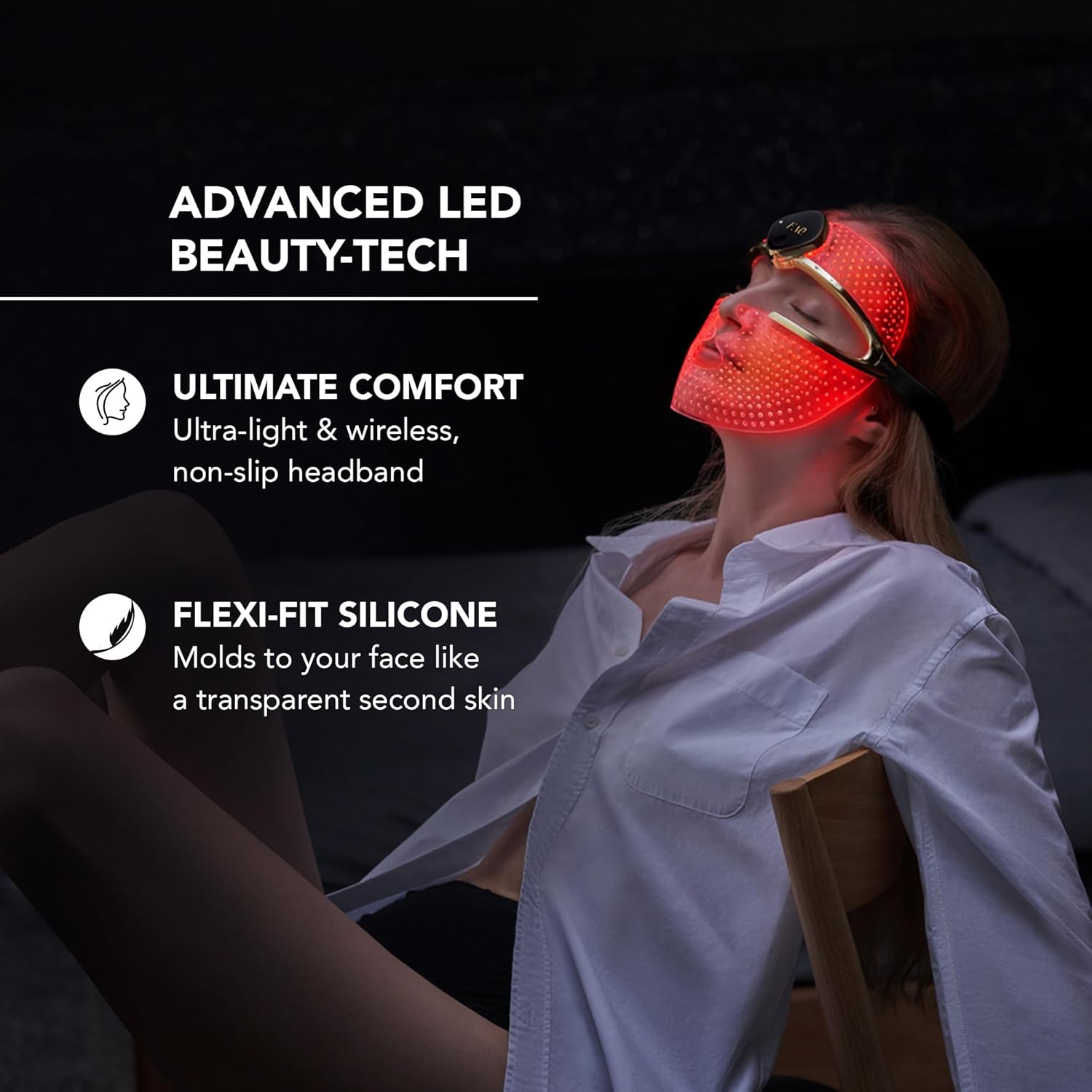 FAQ 202 Advanced Anti Aging NIR + 7 LED lights Face Mask - Spot Treatment & Acne Treatment - Face Masks Skincare - Wireless Face Masks Beauty - 600 Glow Points - Wearable Skin Care