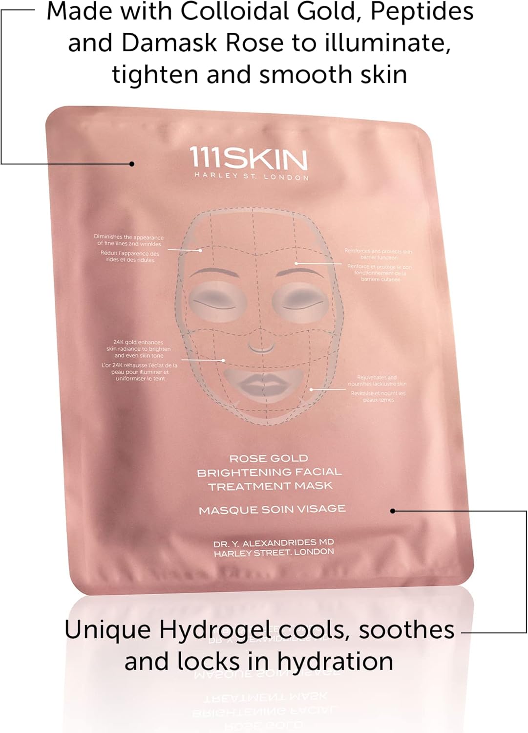 111SKIN Rose Gold Brightening Facial Treatment Mask | Fragrance Free | The Ultimate Pre-Event Mask | For Hydration & Radiance | Set of 5 (1.01 oz each)